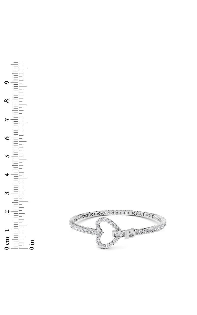 5CTW Round Shaped Lab Grown Diamond (F/VS) Bracelet in 14K White Gold