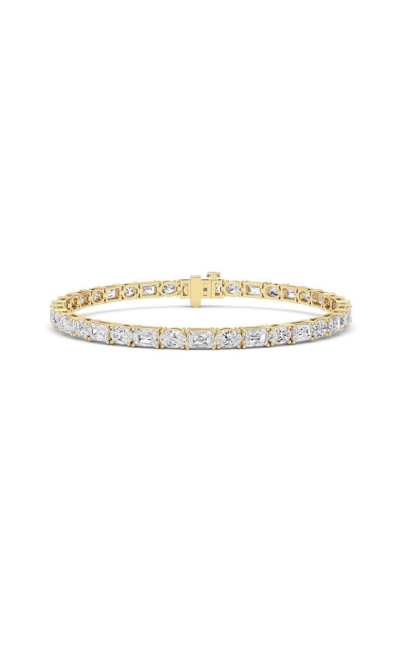 10CTW Emerald Shaped Lab Grown Diamond (F/VS) Bracelet in 14K White Gold