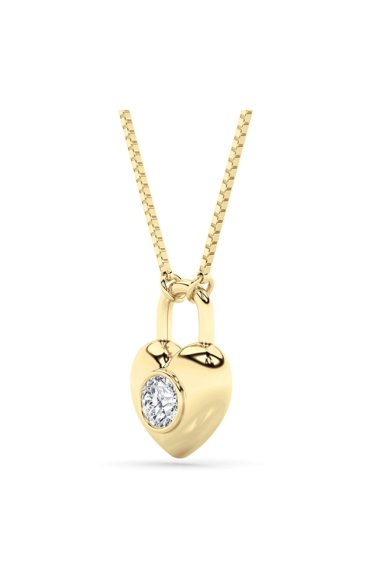 0.5CTW Round Shaped Lab Grown Diamond (F/VS) Necklace in 14K Yellow Gold