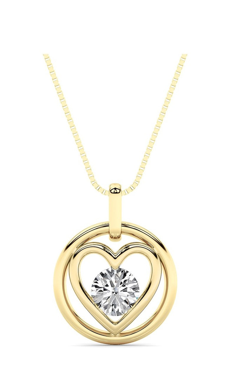 0.75CTW Round Shaped Lab Grown Diamond (F/VS) Necklace in 14K Yellow Gold
