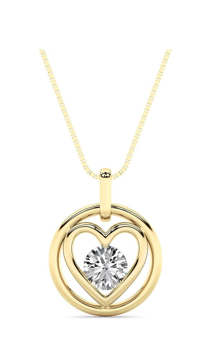 0.75CTW Round Shaped Lab Grown Diamond (F/VS) Necklace in 14K Yellow Gold