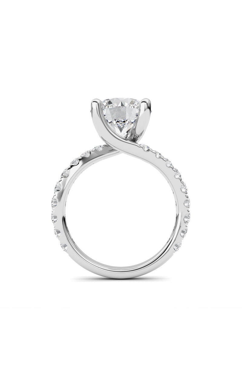3.75CTW Round Shaped Lab Grown Diamond (F/VS) Ring in 14K White Gold