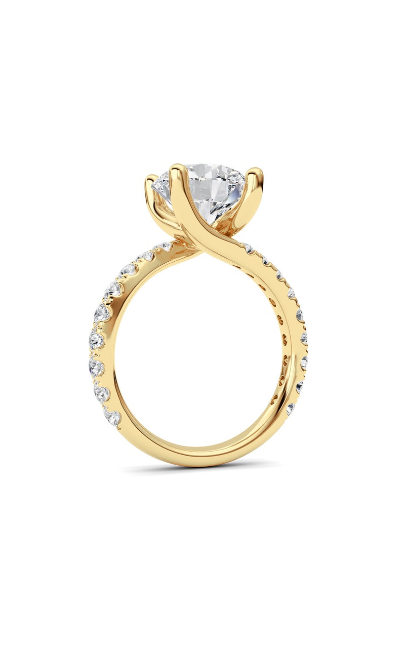 3.75CTW Round Shaped Lab Grown Diamond (F/VS) Ring in 14K White Gold