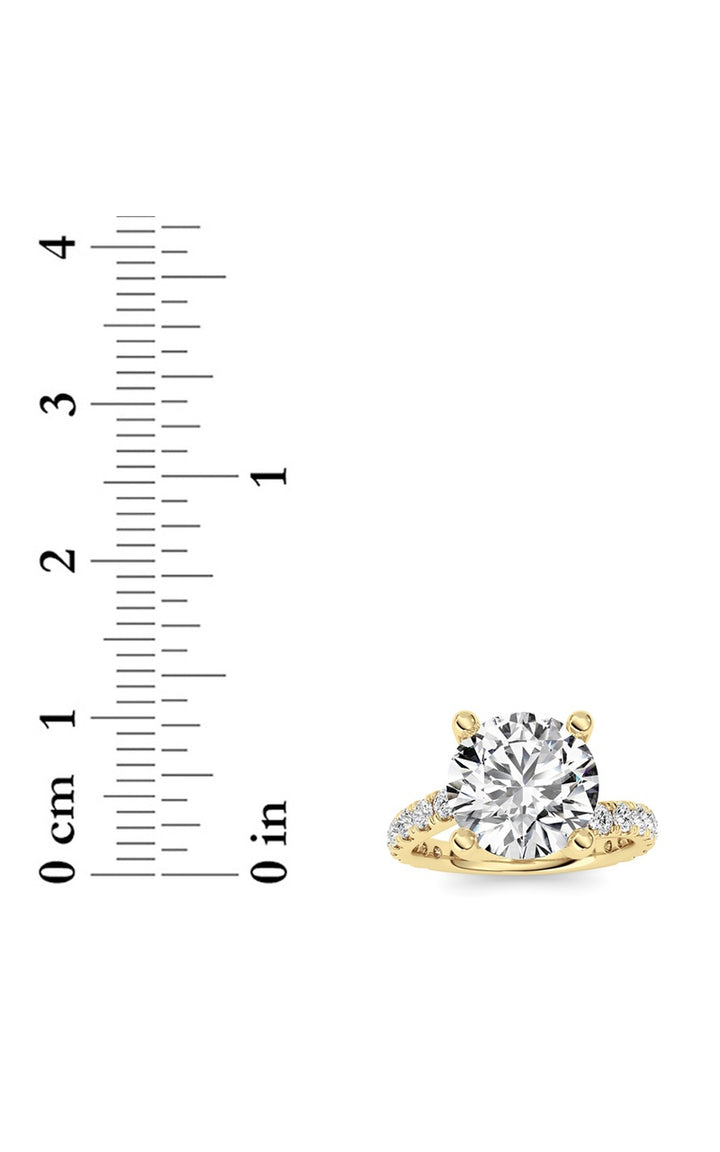 3.75CTW Round Shaped Lab Grown Diamond (F/VS) Ring in 14K White Gold