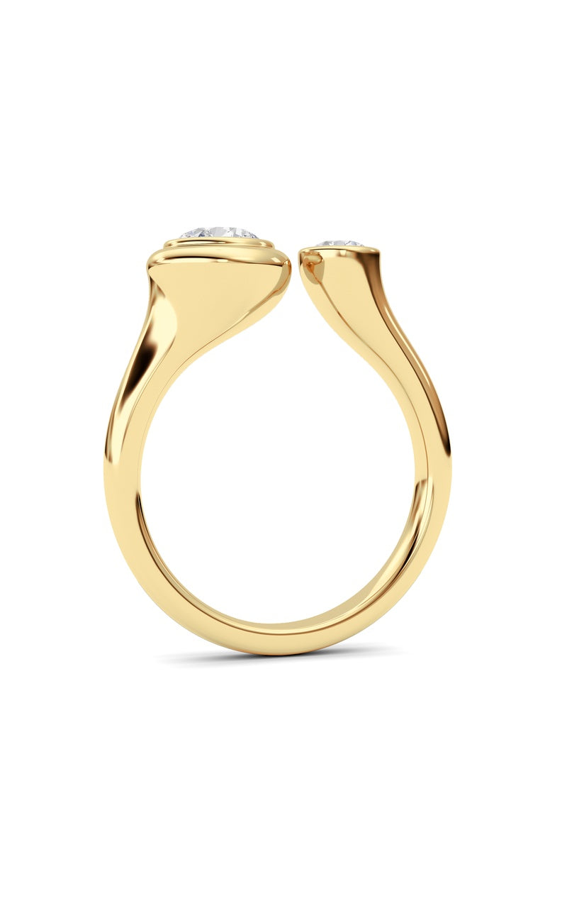 1CTW Round Shaped Lab Grown Diamond (F/VS) Ring in 14K Yellow Gold