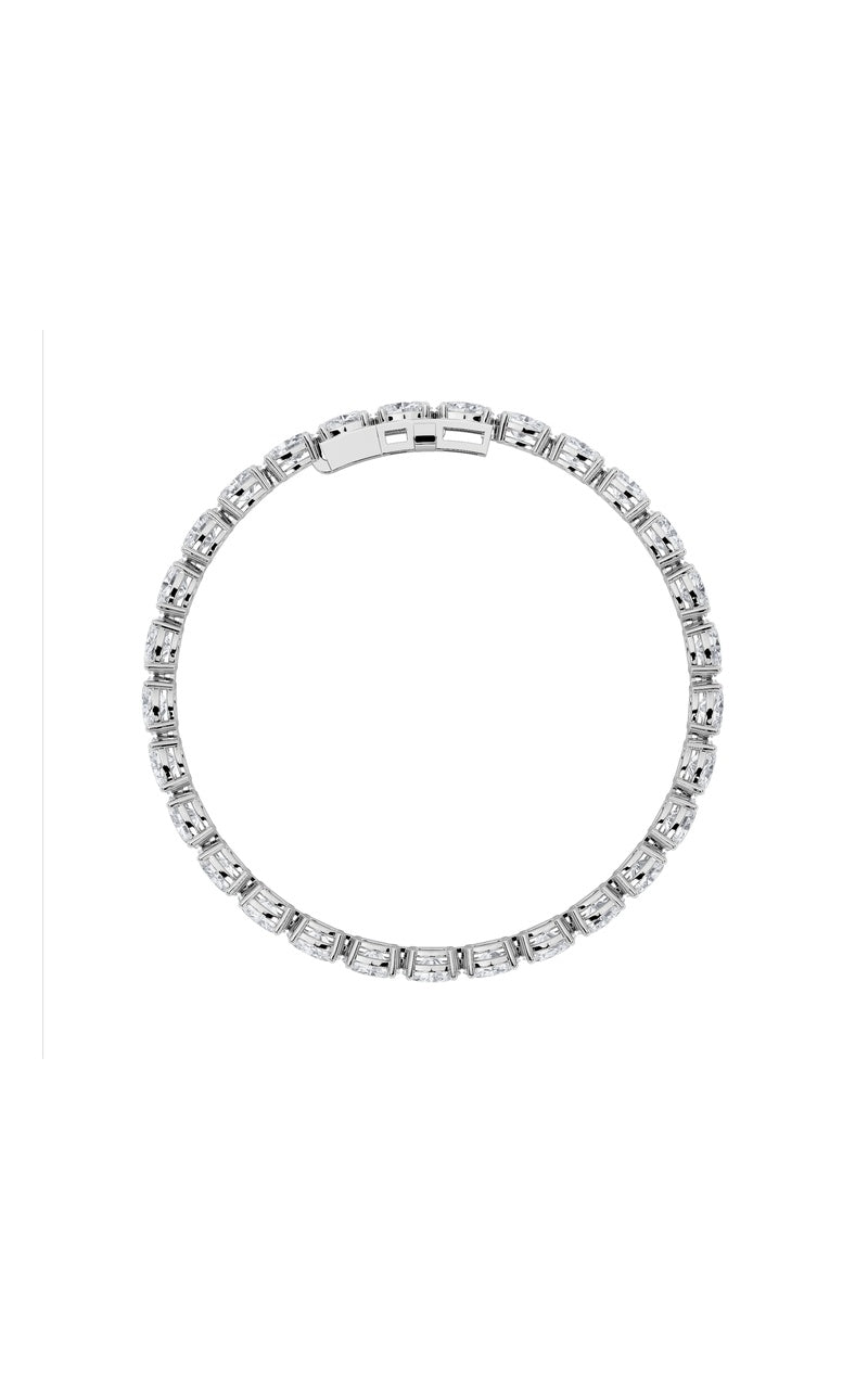 12CTW Oval Shaped Lab Grown Diamond (F/VS) Bracelet in 14K White Gold