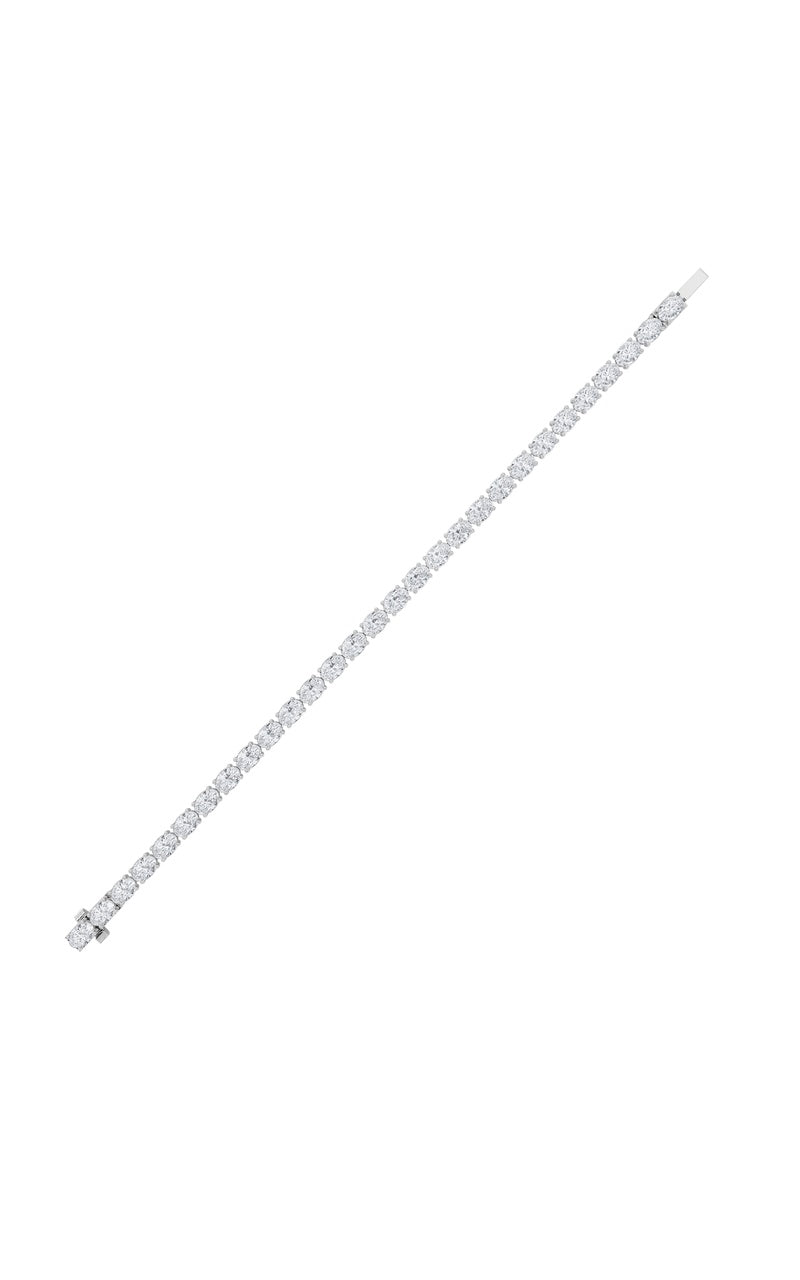 12CTW Oval Shaped Lab Grown Diamond (F/VS) Bracelet in 14K White Gold