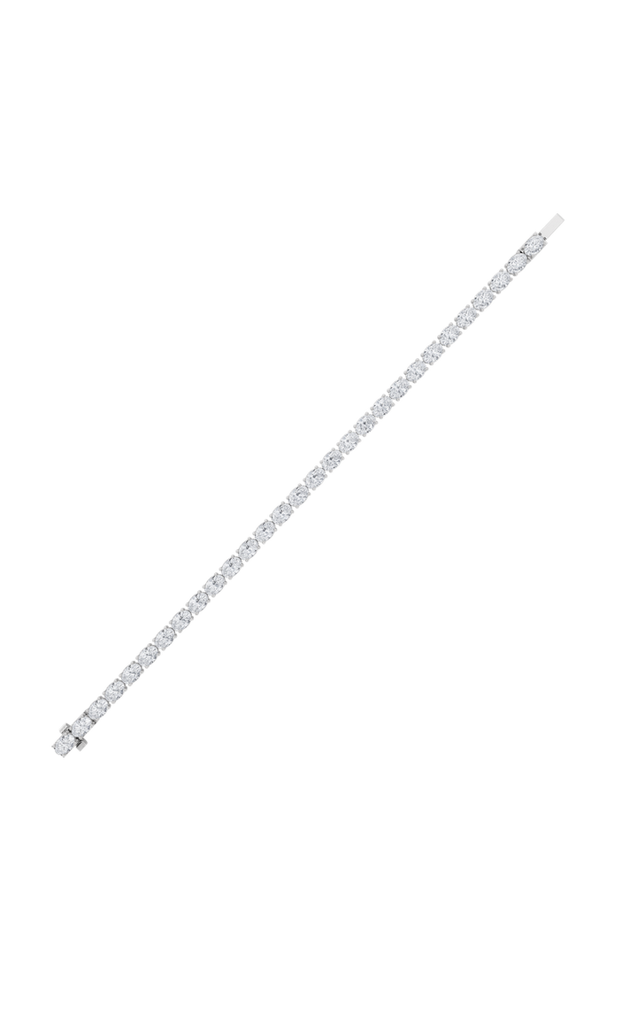 8CTW Oval Shaped Lab Grown Diamond (F/VS) Bracelet in 14K White Gold