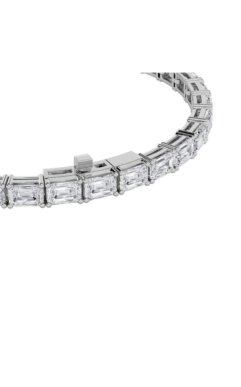 10CTW Radiant Shaped Lab Grown Diamond (F/VS) Bracelet in 14K White Gold
