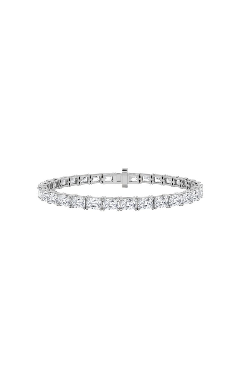 5CTW Radiant Shaped Lab Grown Diamond (F/VS) Bracelet in 14K White Gold, 14K White Gold