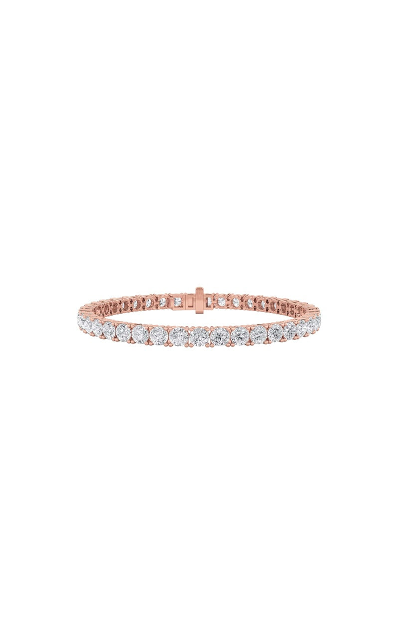 14CTW Round Shaped Lab Grown Diamond (F/VS) Classic Tennis Bracelet in 14K Gold