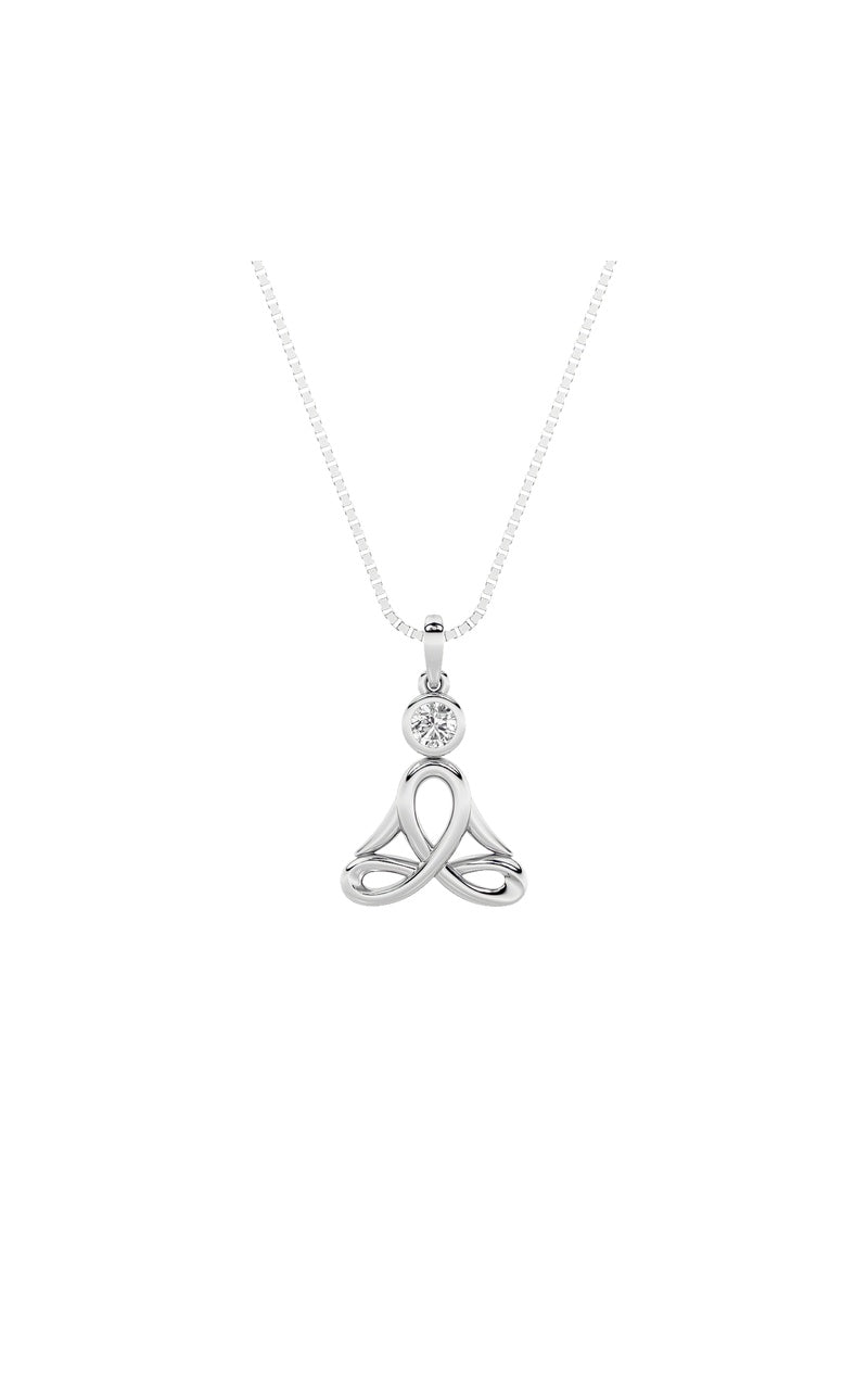 14K White Gold Necklace KJ01418P.RD-0.2-21F