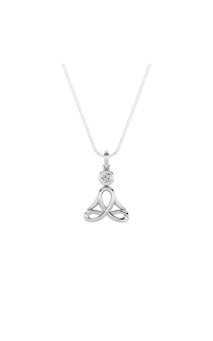 14K White Gold Necklace KJ01418P.RD-0.2-21F