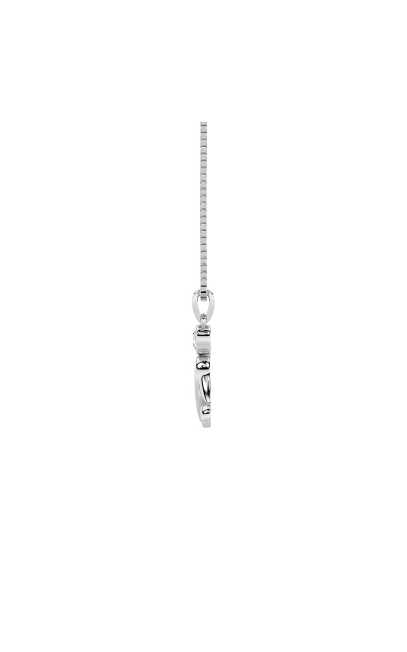 14K White Gold Necklace KJ01418P.RD-0.2-21F