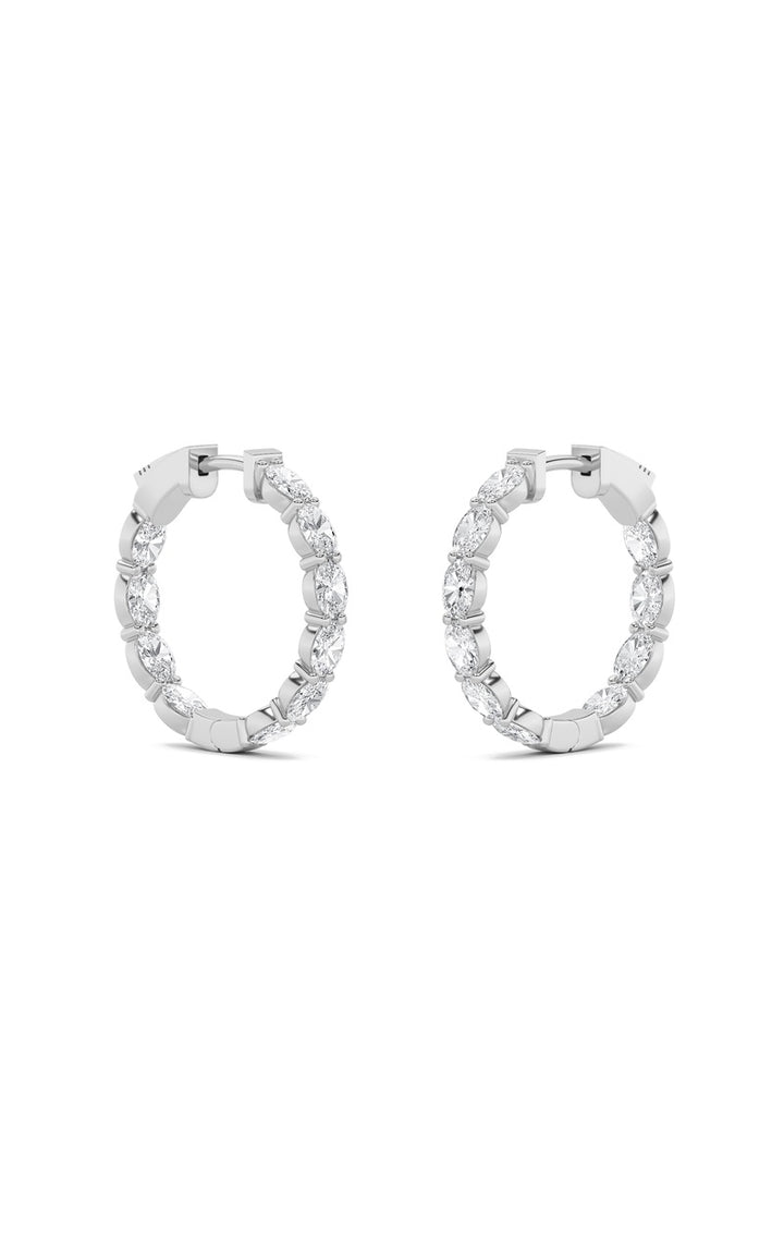 4CTW Oval Shaped Lab Grown Diamond (F/VS) Earring in 14K White Gold