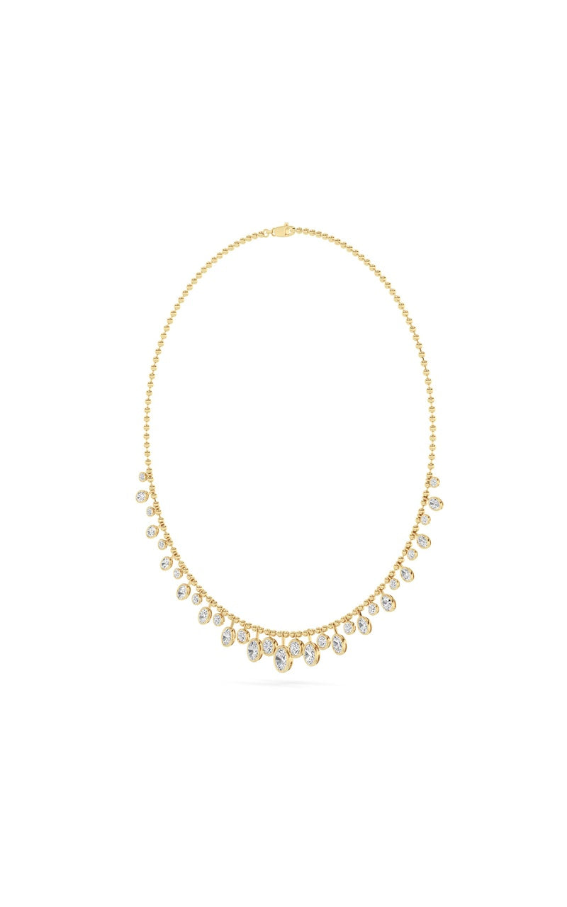 10CTW MX Shaped Lab Grown Diamond (F/VS) Necklace in 14K Yellow Gold