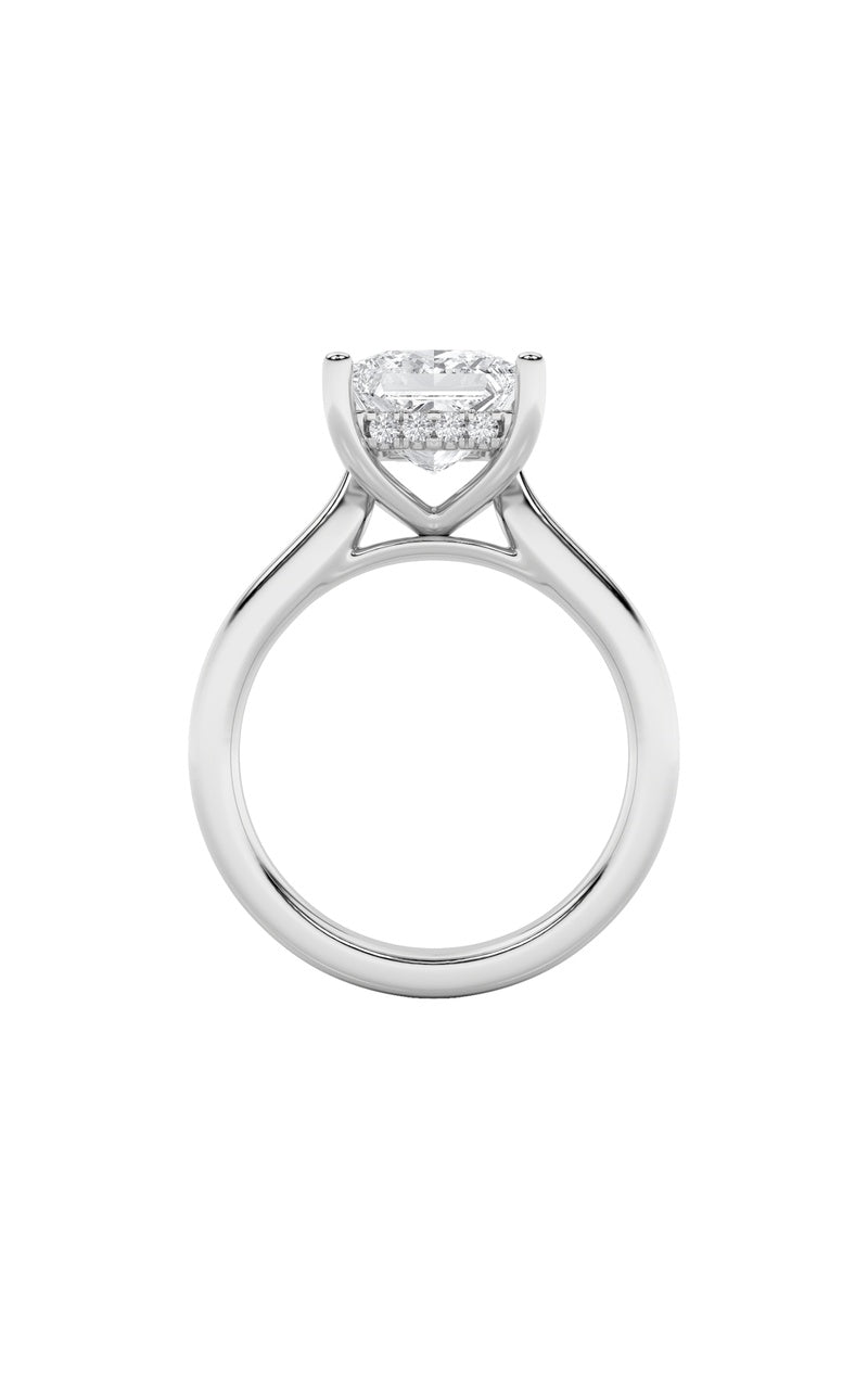 2CTW Princess Shaped Lab Grown Diamond (F/VS) Ring in 14K White Gold