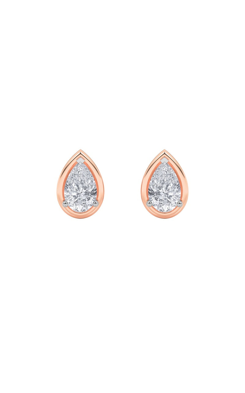 2Cttw Pear Shaped Lab Grown Diamond (F/VS) Stud Earrings in 14K Gold
