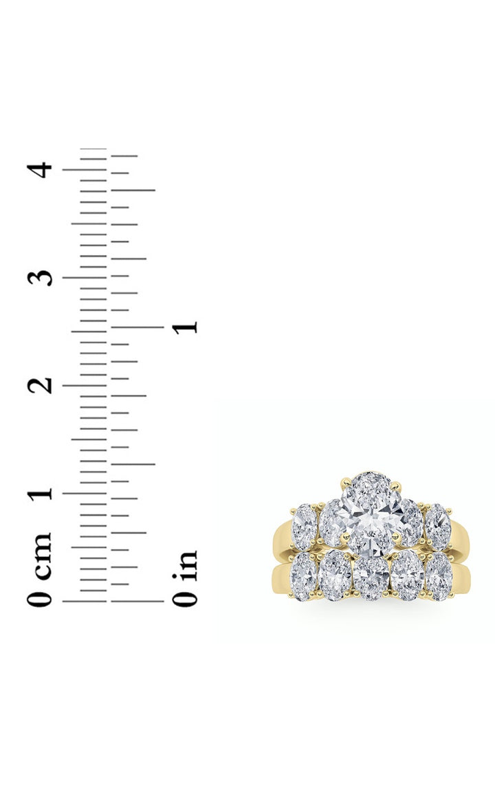2.5CTW Oval Shaped Lab Grown Diamond (G/VS) Bridal Set with Matching Band and  Ring in 14K Gold