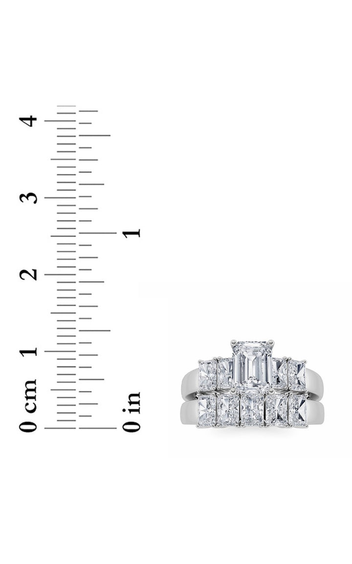 2.5CTW Radiant Shaped Lab Grown Diamond (G/VS) Bridal Set with Matching Band and  Ring in 14K Gold