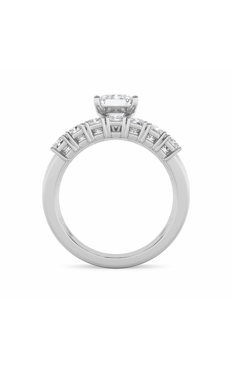 3.5CTW Radiant Shaped Lab Grown Diamond (G/VS) Bridal Set with Matching Band and  Ring in 14K Gold