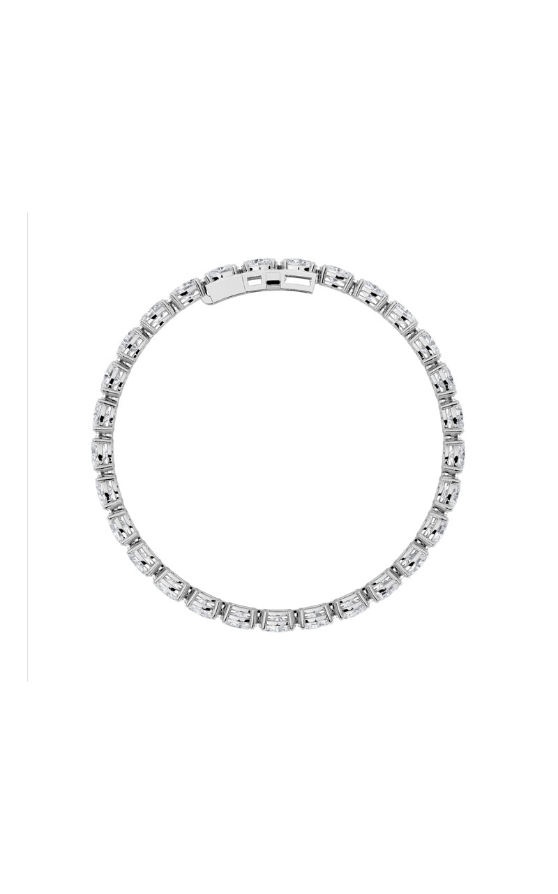 7CTW Oval Shaped Lab Grown Diamond (F/VS) Bracelet in 14K White Gold