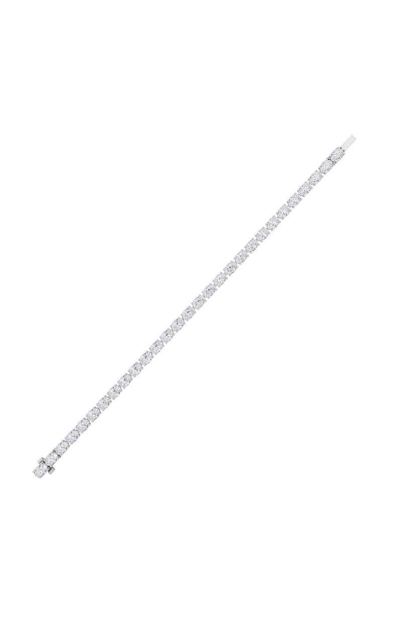 7CTW Oval Shaped Lab Grown Diamond (F/VS) Bracelet in 14K White Gold