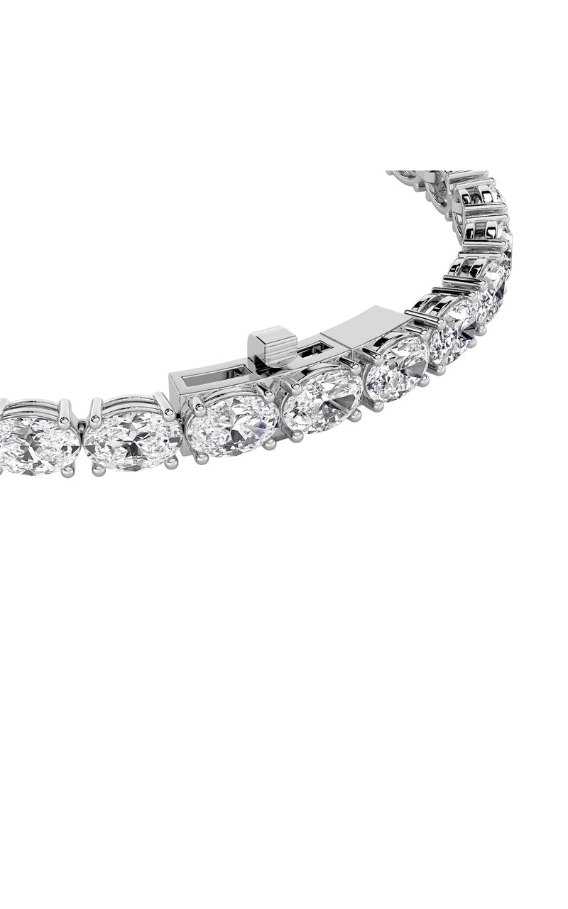 7CTW Oval Shaped Lab Grown Diamond (F/VS) Bracelet in 14K White Gold