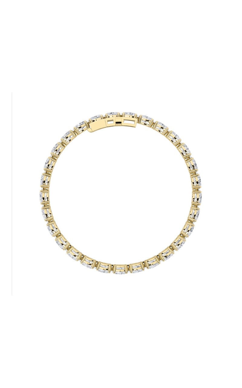 7CTW Oval Shaped Lab Grown Diamond (F/VS) Bracelet in 14K White Gold