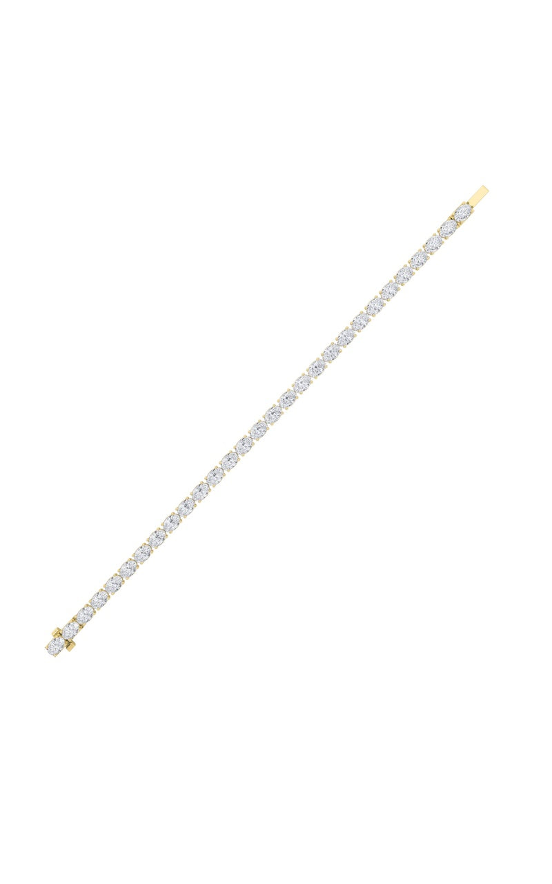 7CTW Oval Shaped Lab Grown Diamond (F/VS) Bracelet in 14K White Gold