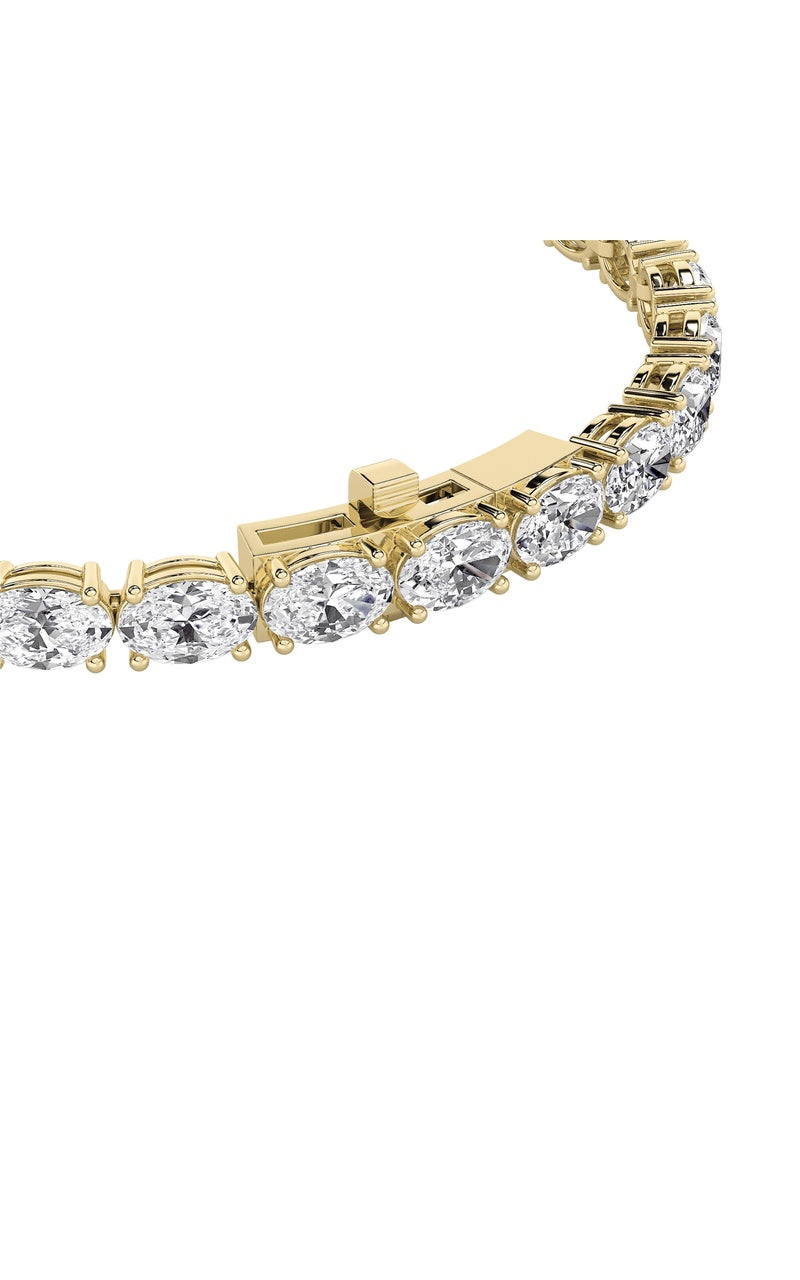 7CTW Oval Shaped Lab Grown Diamond (F/VS) Bracelet in 14K White Gold