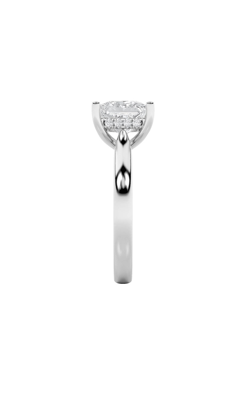 4CTW Princess Shaped Lab Grown Diamond (F/VS) Ring in 14K White Gold