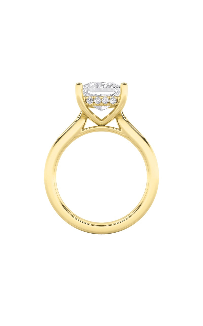 4CTW Princess Shaped Lab Grown Diamond (F/VS) Ring in 14K White Gold