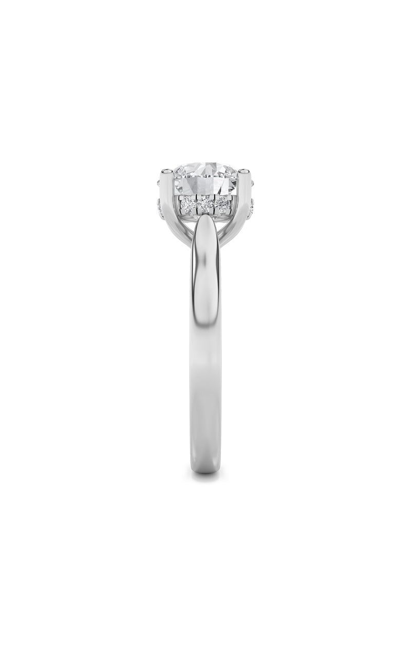 4CTW Round Shaped Lab Grown Diamond (F/VS) Ring in 14K White Gold