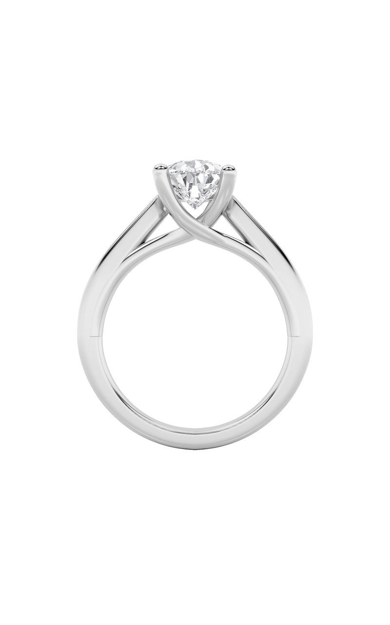 3CTW Pear Shaped Lab Grown Diamond (F/VS) Ring in 14K White Gold
