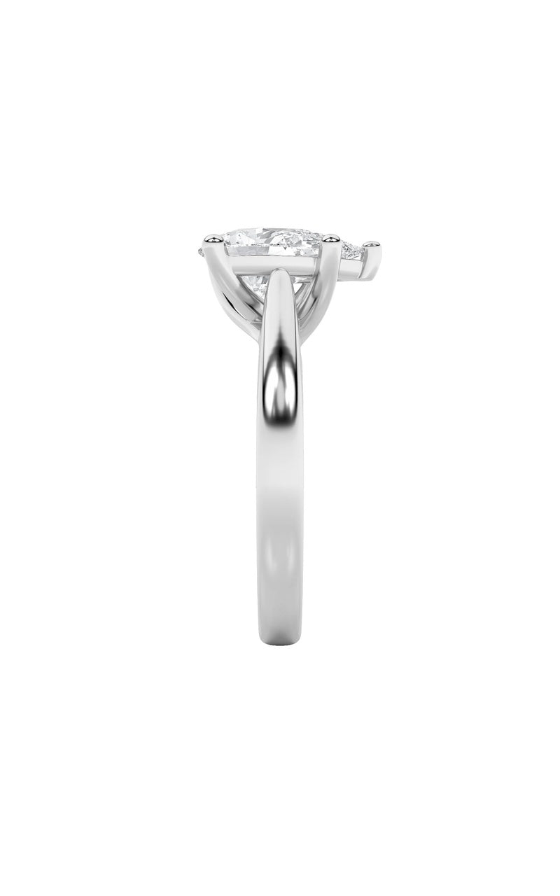 3CTW Pear Shaped Lab Grown Diamond (F/VS) Ring in 14K White Gold