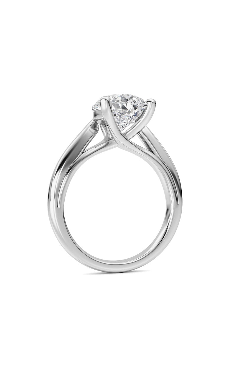 3CTW Pear Shaped Lab Grown Diamond (F/VS) Ring in 14K White Gold