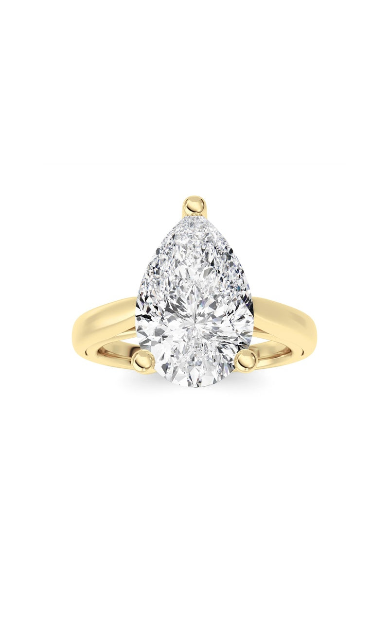 3CTW Pear Shaped Lab Grown Diamond (F/VS) Ring in 14K White Gold