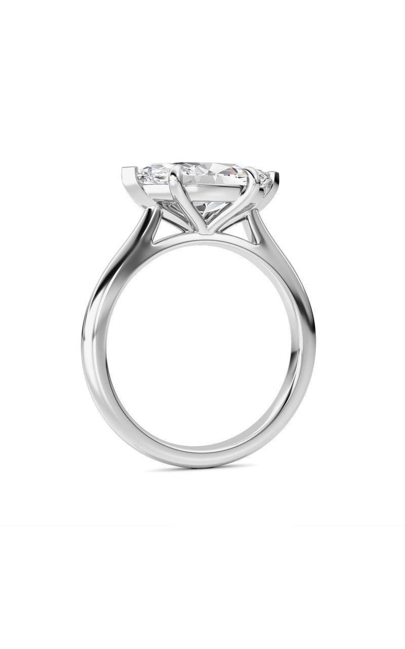 2CTW Marquise Shaped Lab Grown Diamond (F/VS) Ring in 14K White Gold