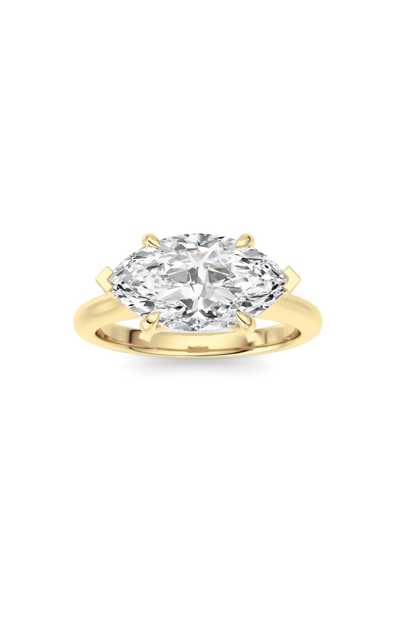 2CTW Marquise Shaped Lab Grown Diamond (F/VS) Ring in 14K White Gold