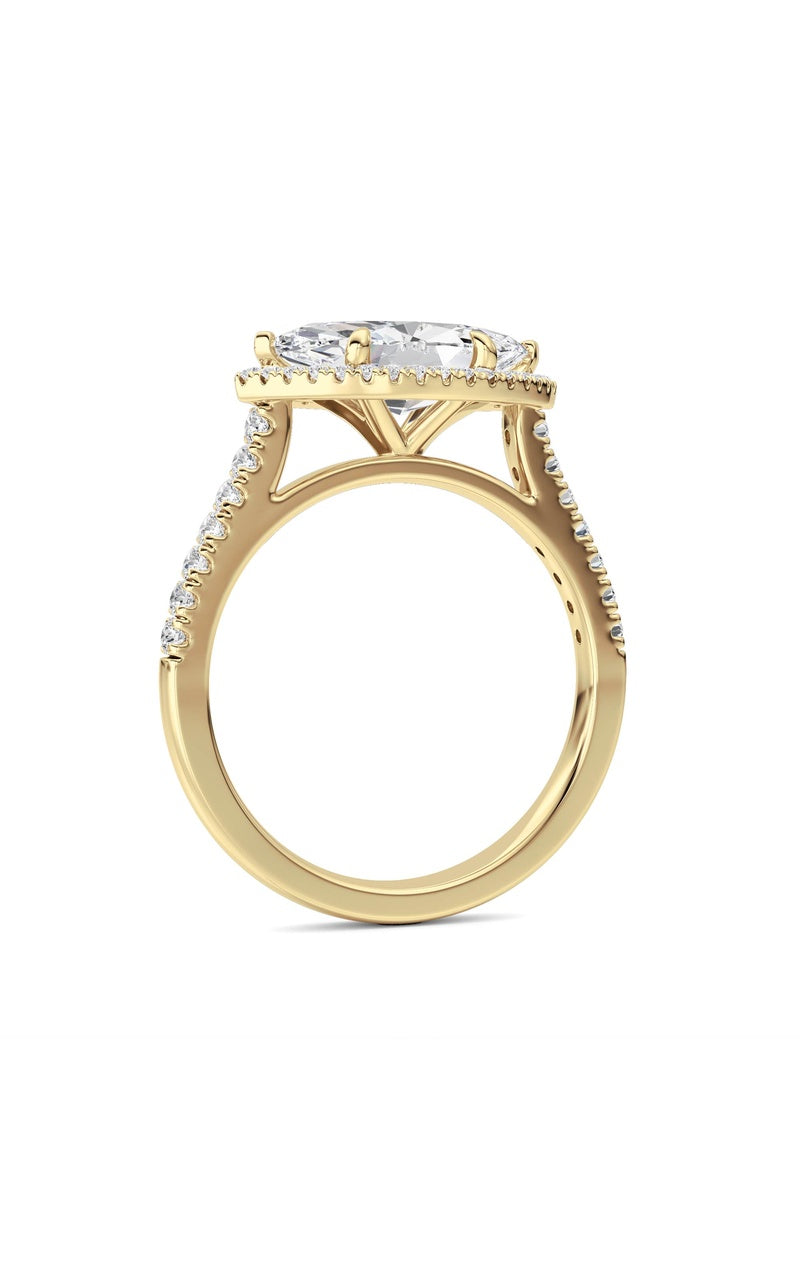 2CTW Marquise Shaped Lab Grown Diamond (F/VS) Ring in 14K White Gold