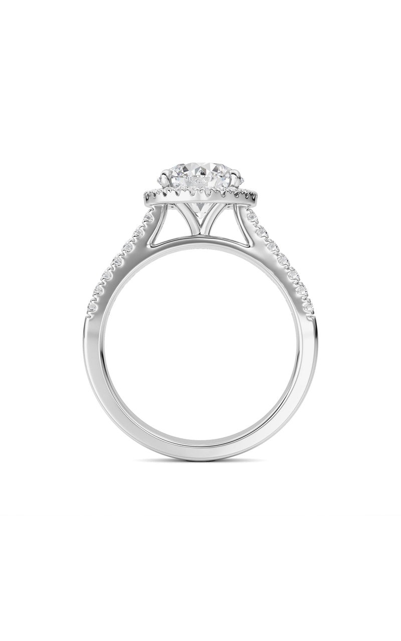 2CTW Round Shaped Lab Grown Diamond (F/VS) Ring in 14K White Gold