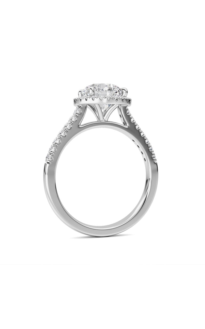 2CTW Round Shaped Lab Grown Diamond (F/VS) Ring in 14K White Gold