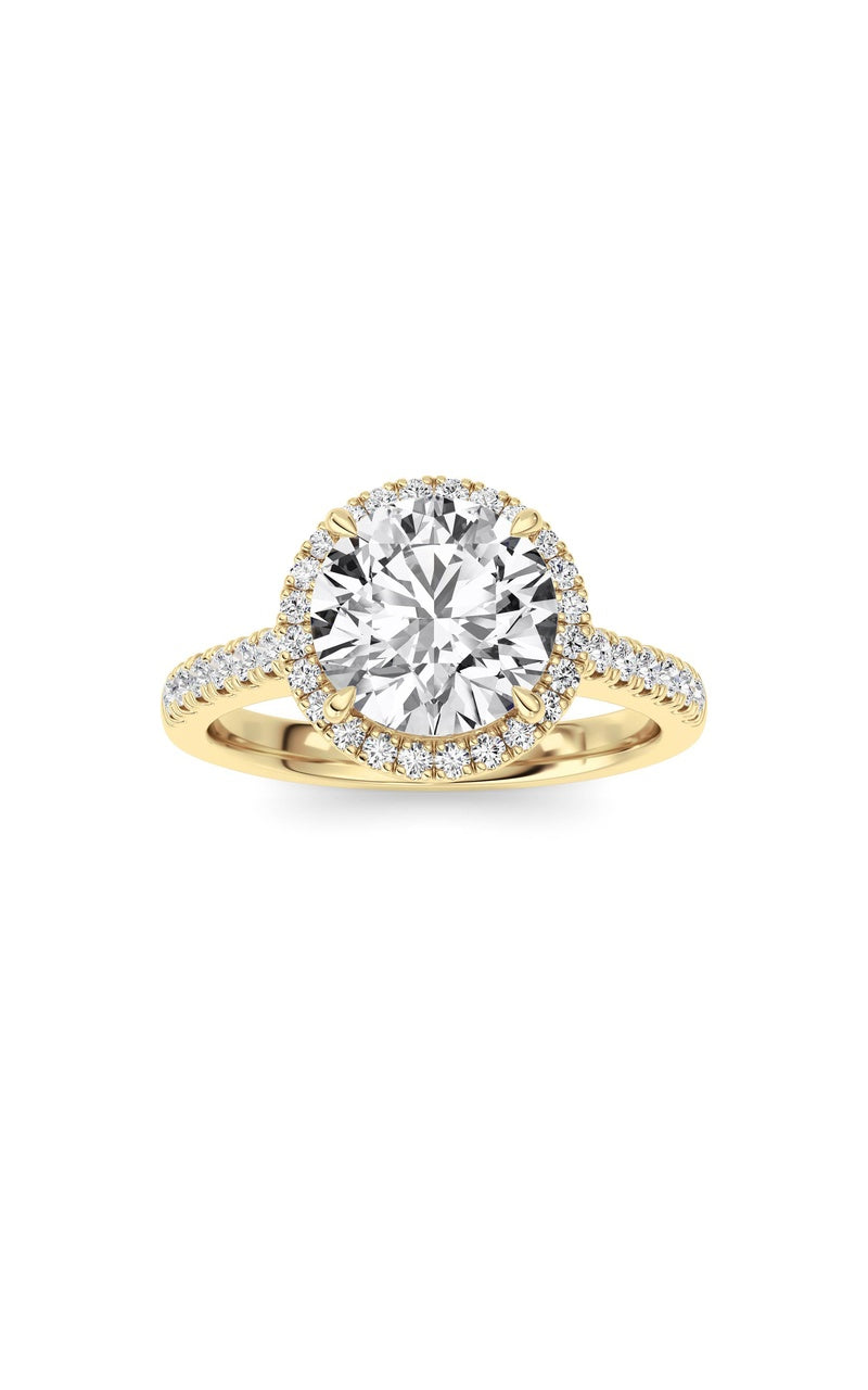 2CTW Round Shaped Lab Grown Diamond (F/VS) Ring in 14K White Gold