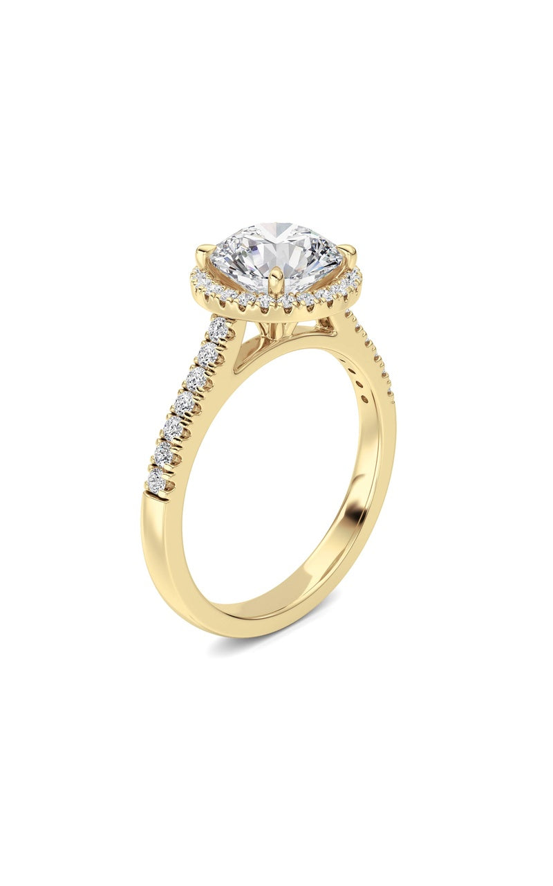 2CTW Round Shaped Lab Grown Diamond (F/VS) Ring in 14K White Gold