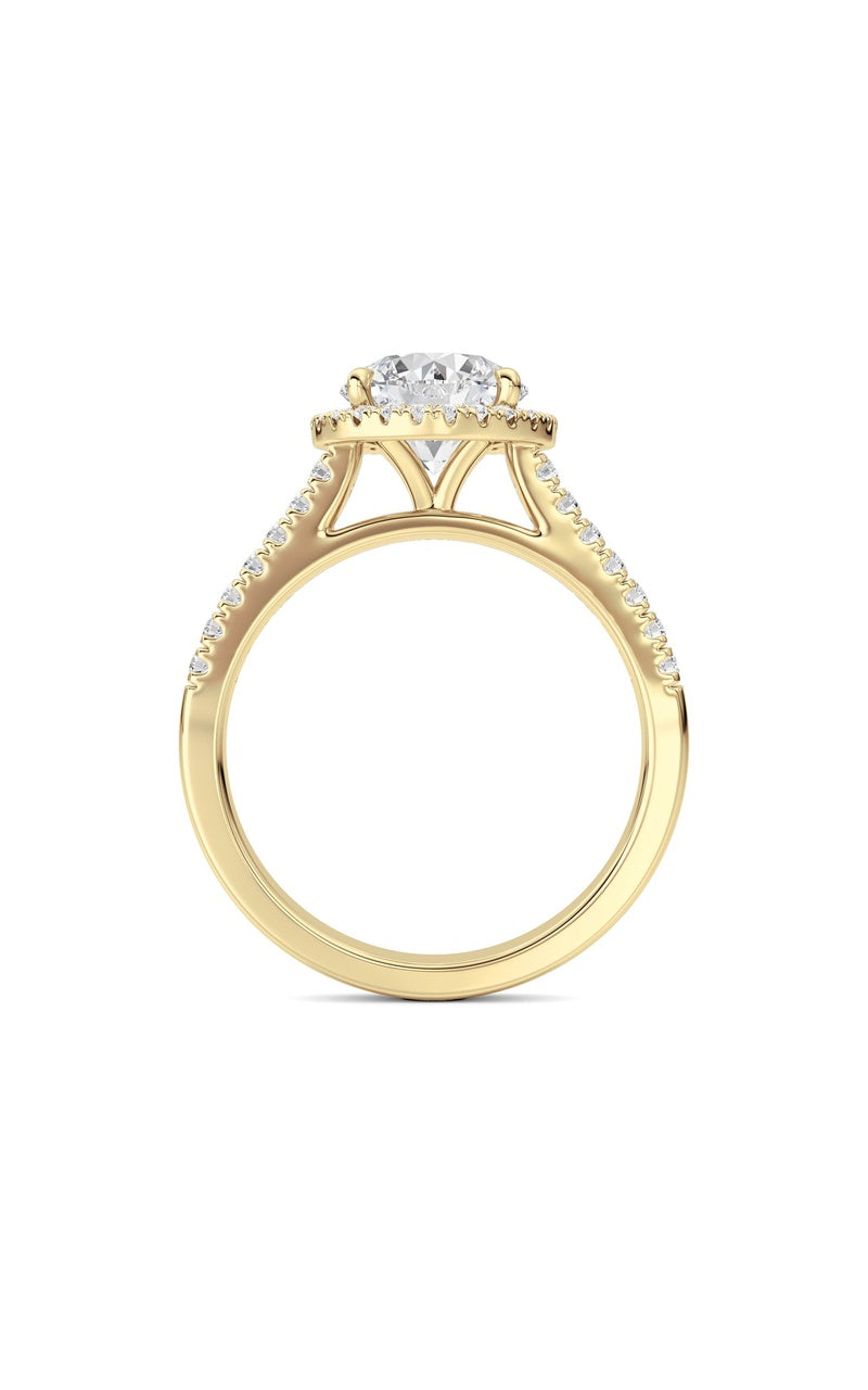 2CTW Round Shaped Lab Grown Diamond (F/VS) Ring in 14K White Gold