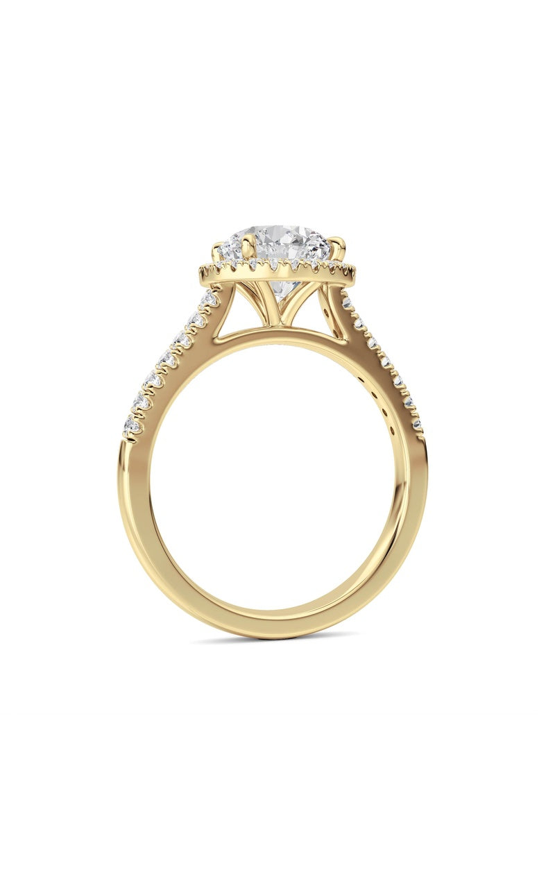 2CTW Round Shaped Lab Grown Diamond (F/VS) Ring in 14K White Gold