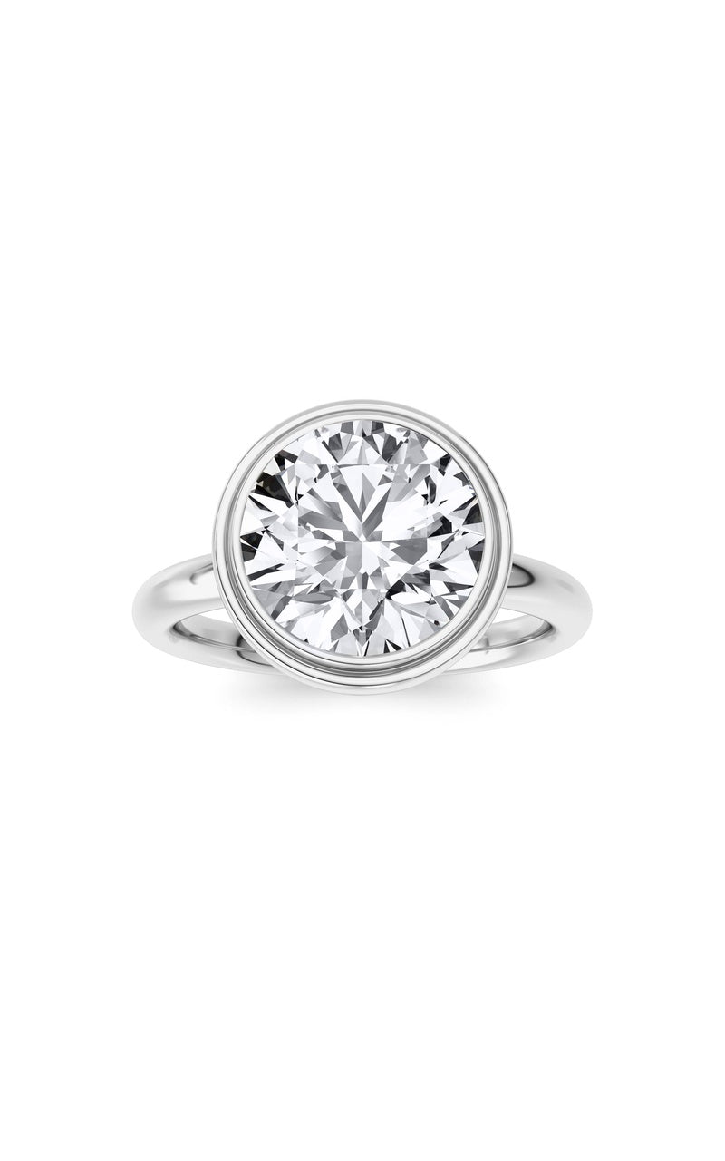3CTW Round Shaped Lab Grown Diamond (F/VS) Ring in 14K White Gold