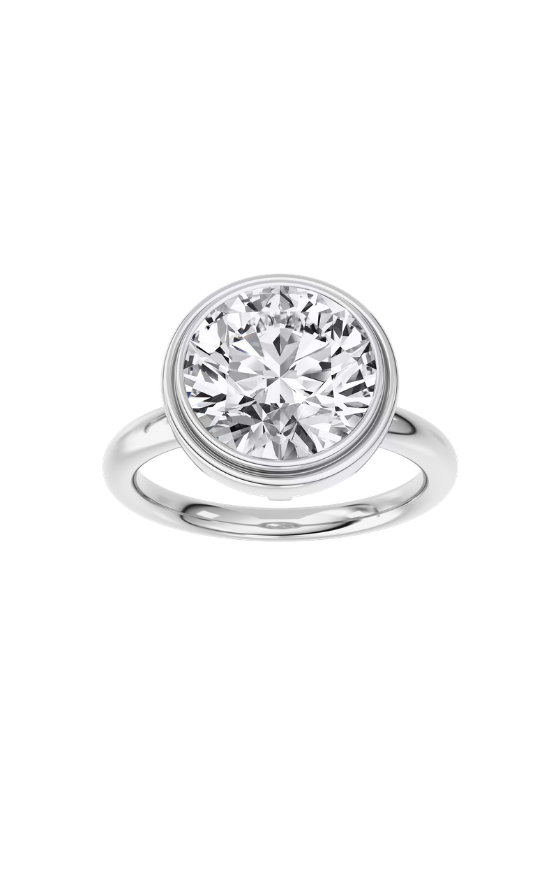 3CTW Round Shaped Lab Grown Diamond (F/VS) Ring in 14K White Gold