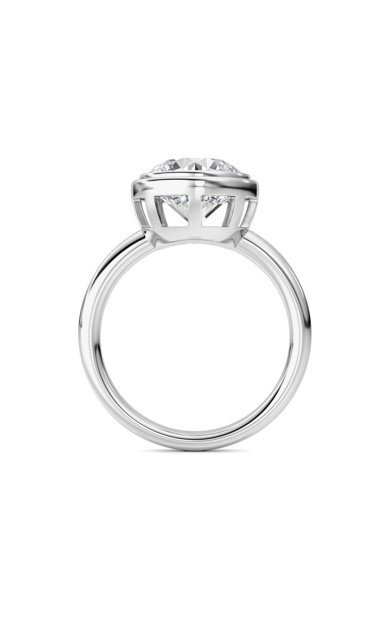 3CTW Round Shaped Lab Grown Diamond (F/VS) Ring in 14K White Gold